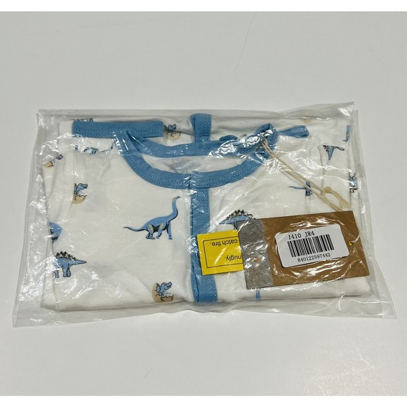 Kyte Baby Long Sleeve Snap Romper 12-18 Months Stream Jurassic Blue Dinosaur New